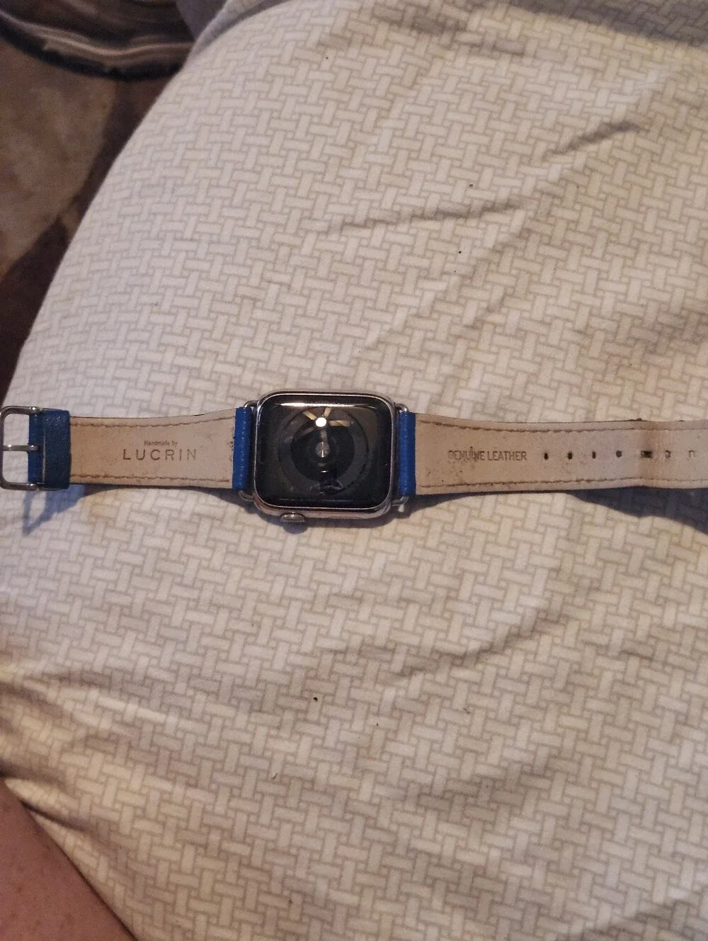 Apple Smartwatch with Blue Leather Band